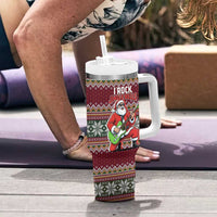 I Rock Jingle Bells Christmas Design Tumbler With Handle Funny Xmas Holiday Patterns - Wonder Print Shop
