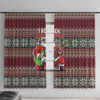 I Rock Jingle Bells Christmas Design Window Curtain Funny Xmas Holiday Patterns - Wonder Print Shop