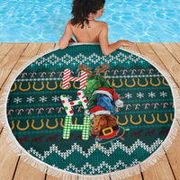 Horse Ho Ho Ho Christmas Design Beach Blanket Funny Xmas Holiday Patterns - Wonder Print Shop