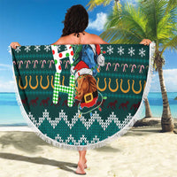 Horse Ho Ho Ho Christmas Design Beach Blanket Funny Xmas Holiday Patterns - Wonder Print Shop