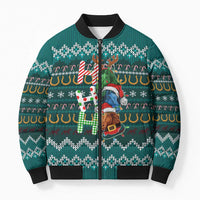 Horse Ho Ho Ho Christmas Design Bomber Puffer Jacket Funny Xmas Holiday Patterns - Wonder Print Shop