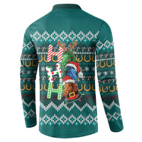Horse Ho Ho Ho Christmas Design Button Sweatshirt Funny Xmas Holiday Patterns - Wonder Print Shop