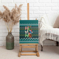 Horse Ho Ho Ho Christmas Design Canvas Wall Art Funny Xmas Holiday Patterns - Wonder Print Shop