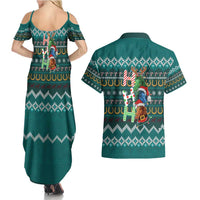Horse Ho Ho Ho Christmas Design Couples Matching Summer Maxi Dress and Hawaiian Shirt Funny Xmas Holiday Patterns - Wonder Print Shop