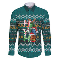Horse Ho Ho Ho Christmas Design Family Matching Mermaid Dress and Hawaiian Shirt Funny Xmas Holiday Patterns - Wonder Print Shop