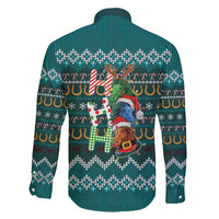 Horse Ho Ho Ho Christmas Design Family Matching Mermaid Dress and Hawaiian Shirt Funny Xmas Holiday Patterns - Wonder Print Shop