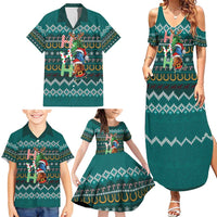 Horse Ho Ho Ho Christmas Design Family Matching Summer Maxi Dress and Hawaiian Shirt Funny Xmas Holiday Patterns - Wonder Print Shop