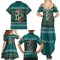 Horse Ho Ho Ho Christmas Design Family Matching Summer Maxi Dress and Hawaiian Shirt Funny Xmas Holiday Patterns - Wonder Print Shop