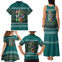 Horse Ho Ho Ho Christmas Design Family Matching Tank Maxi Dress and Hawaiian Shirt Funny Xmas Holiday Patterns - Wonder Print Shop
