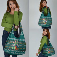 Horse Ho Ho Ho Christmas Design Grocery Bag Funny Xmas Holiday Patterns - Wonder Print Shop