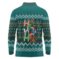 Horse Ho Ho Ho Christmas Design Long Sleeve Polo Shirt Funny Xmas Holiday Patterns - Wonder Print Shop