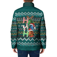 Horse Ho Ho Ho Christmas Design Padded Jacket Funny Xmas Holiday Patterns - Wonder Print Shop