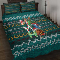 Horse Ho Ho Ho Christmas Design Quilt Bed Set Funny Xmas Holiday Patterns - Wonder Print Shop