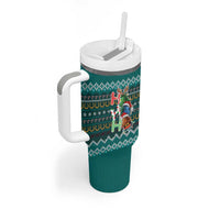 Horse Ho Ho Ho Christmas Design Tumbler With Handle Funny Xmas Holiday Patterns - Wonder Print Shop