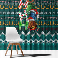 Horse Ho Ho Ho Christmas Design Window Curtain Funny Xmas Holiday Patterns - Wonder Print Shop