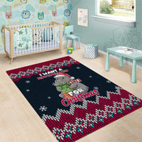 I Want A Hippopotamus Christmas Design Area Rug Xmas Holiday Patterns - Wonder Print Shop