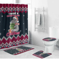 I Want A Hippopotamus Christmas Design Bathroom Set Xmas Holiday Patterns - Wonder Print Shop