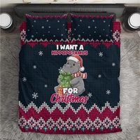I Want A Hippopotamus Christmas Design Bedding Set Xmas Holiday Patterns - Wonder Print Shop