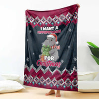 I Want A Hippopotamus Christmas Design Blanket Xmas Holiday Patterns - Wonder Print Shop