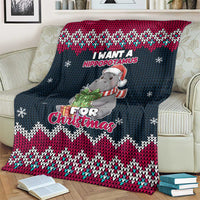 I Want A Hippopotamus Christmas Design Blanket Xmas Holiday Patterns - Wonder Print Shop