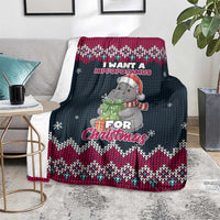 I Want A Hippopotamus Christmas Design Blanket Xmas Holiday Patterns - Wonder Print Shop