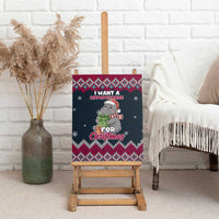 I Want A Hippopotamus Christmas Design Canvas Wall Art Xmas Holiday Patterns - Wonder Print Shop