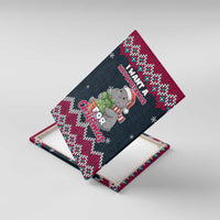 I Want A Hippopotamus Christmas Design Canvas Wall Art Xmas Holiday Patterns - Wonder Print Shop
