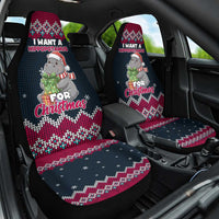 I Want A Hippopotamus Christmas Design Car Seat Cover Xmas Holiday Patterns - Wonder Print Shop