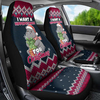 I Want A Hippopotamus Christmas Design Car Seat Cover Xmas Holiday Patterns - Wonder Print Shop