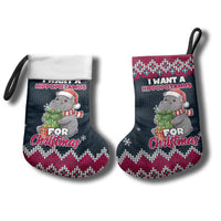 I Want A Hippopotamus Christmas Design Christmas Stocking Xmas Holiday Patterns - Wonder Print Shop