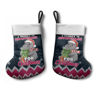 I Want A Hippopotamus Christmas Design Christmas Stocking Xmas Holiday Patterns - Wonder Print Shop