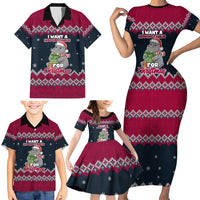 I Want A Hippopotamus Christmas Design Family Matching Short Sleeve Bodycon Dress and Hawaiian Shirt Xmas Holiday Patterns - Wonder Print Shop
