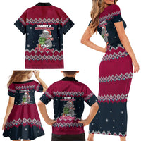 I Want A Hippopotamus Christmas Design Family Matching Short Sleeve Bodycon Dress and Hawaiian Shirt Xmas Holiday Patterns - Wonder Print Shop