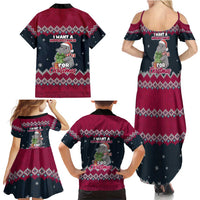 I Want A Hippopotamus Christmas Design Family Matching Summer Maxi Dress and Hawaiian Shirt Xmas Holiday Patterns - Wonder Print Shop