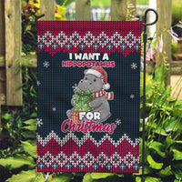 I Want A Hippopotamus Christmas Design Garden Flag Xmas Holiday Patterns - Wonder Print Shop