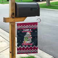 I Want A Hippopotamus Christmas Design Garden Flag Xmas Holiday Patterns - Wonder Print Shop