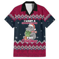 I Want A Hippopotamus Christmas Design Hawaiian Shirt Xmas Holiday Patterns - Wonder Print Shop