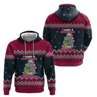I Want A Hippopotamus Christmas Design Hoodie Xmas Holiday Patterns - Wonder Print Shop