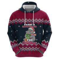 I Want A Hippopotamus Christmas Design Hoodie Xmas Holiday Patterns - Wonder Print Shop