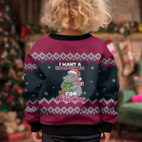 I Want A Hippopotamus Christmas Design Kid Ugly Christmas Sweater Xmas Holiday Patterns - Wonder Print Shop