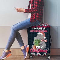 I Want A Hippopotamus Christmas Design Luggage Cover Xmas Holiday Patterns - Wonder Print Shop