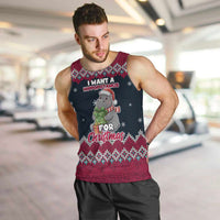 I Want A Hippopotamus Christmas Design Men Tank Top Xmas Holiday Patterns - Wonder Print Shop