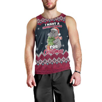 I Want A Hippopotamus Christmas Design Men Tank Top Xmas Holiday Patterns - Wonder Print Shop