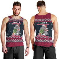 I Want A Hippopotamus Christmas Design Men Tank Top Xmas Holiday Patterns - Wonder Print Shop