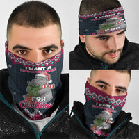 I Want A Hippopotamus Christmas Design Neck Gaiter Xmas Holiday Patterns - Wonder Print Shop