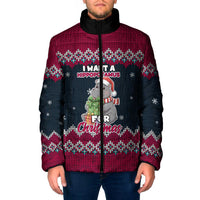 I Want A Hippopotamus Christmas Design Padded Jacket Xmas Holiday Patterns - Wonder Print Shop