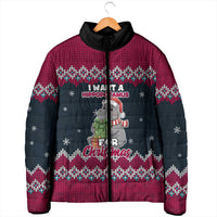 I Want A Hippopotamus Christmas Design Padded Jacket Xmas Holiday Patterns - Wonder Print Shop