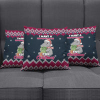 I Want A Hippopotamus Christmas Design Pillow Cover Xmas Holiday Patterns - Wonder Print Shop
