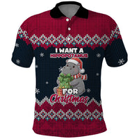 I Want A Hippopotamus Christmas Design Polo Shirt Xmas Holiday Patterns - Wonder Print Shop