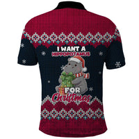 I Want A Hippopotamus Christmas Design Polo Shirt Xmas Holiday Patterns - Wonder Print Shop